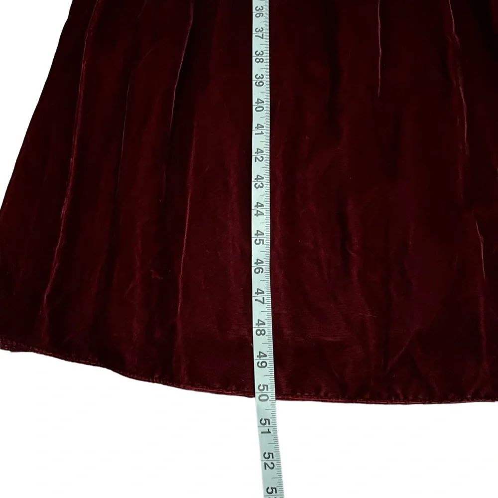 Vintage ILGWU 1980's Wine Velvet Bow V Back Party Dress Union Made Women's Sz 6 - Picture 14 of 16